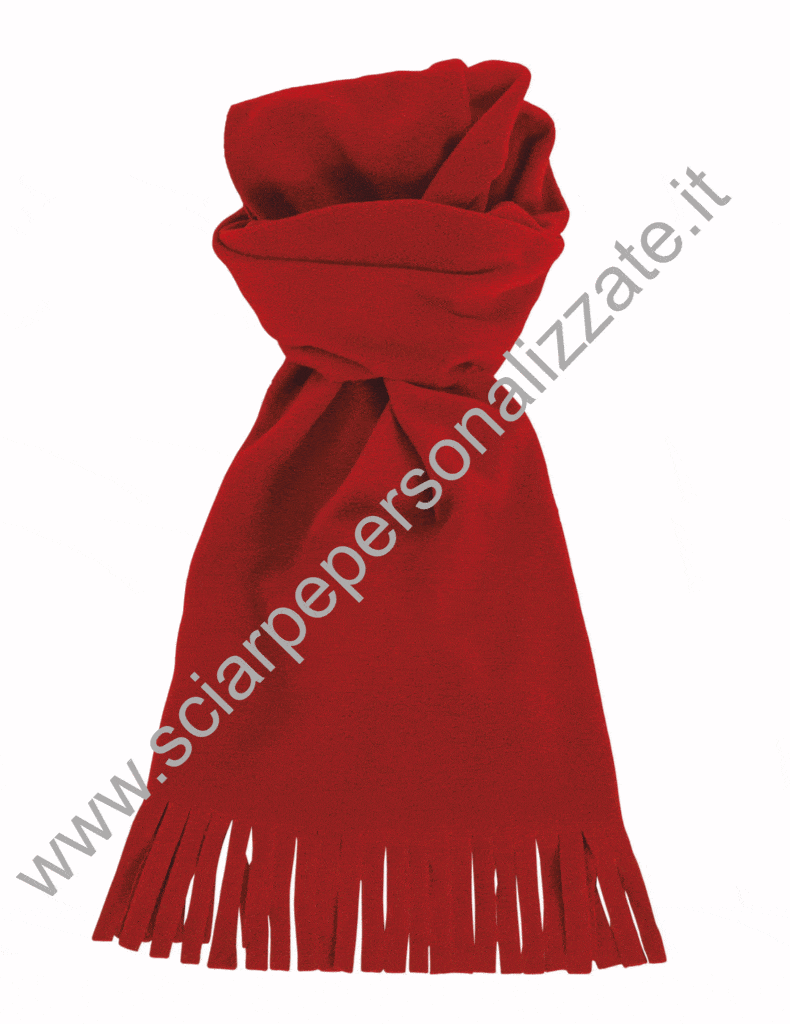 sciarpa pile alta qualita` colore rosso